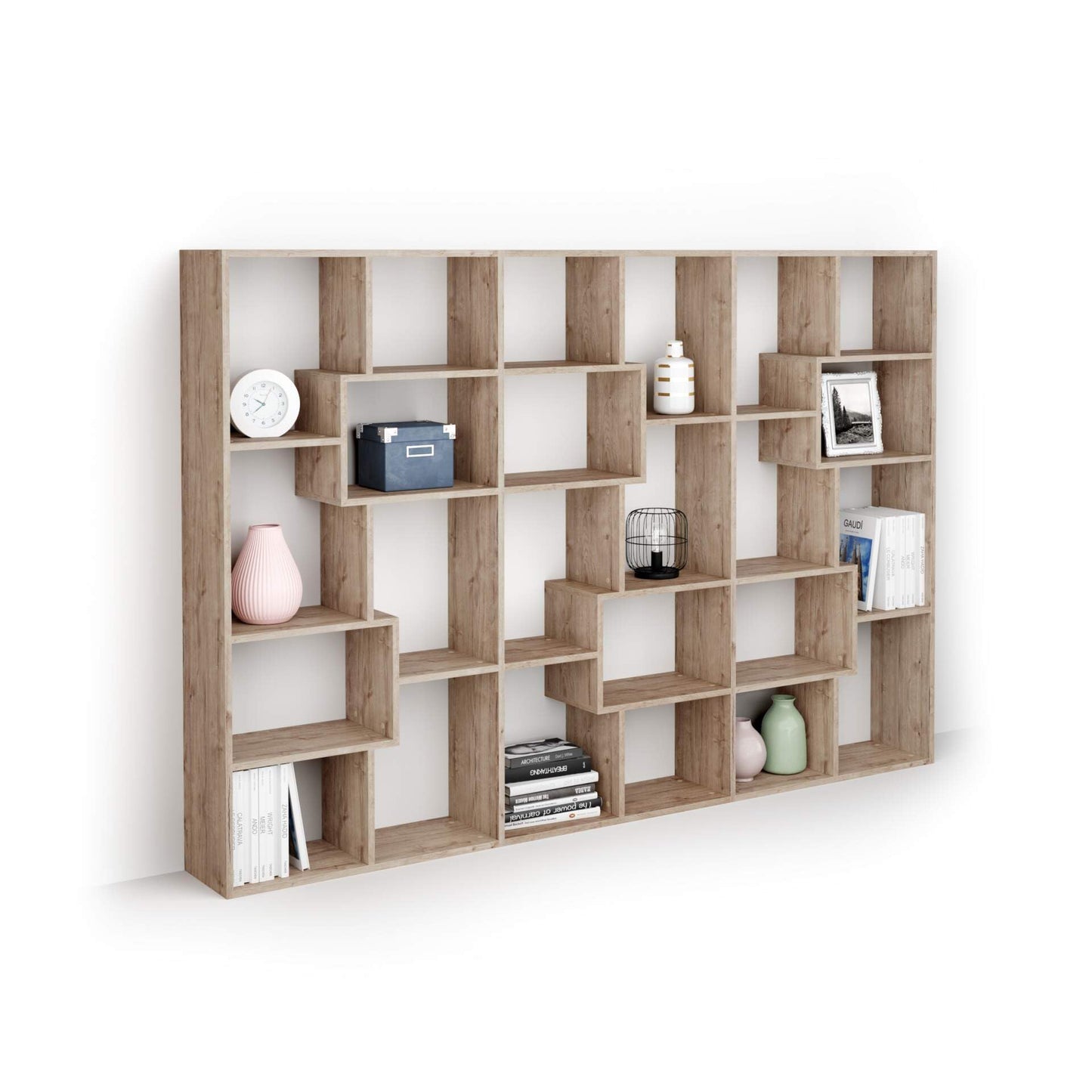 Iacopo M Modern Oak Bookcase - Versatile Storage Solution for Home and Office - WoodArtSupply