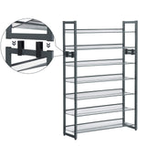 SONGMICS Shoe Rack, 5-Tier Shoe Organizer, Metal Shoe Storage for Garage, Stackable Shoe Shelf, with Adjustable Flat or Angled Shelves, 20-25 Pairs, Charcoal Gray ULMR05GB SONGMICS