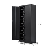 CJF Metal Storage Cabinet with Locking Doors and 5 Adjustable Shelves, Office Steel Cabinet for Garage, Classroom, School, Home, Pantry CJF