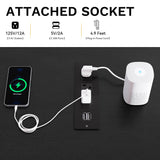 DWVO Farmhouse Wooden Dresser TV Stand with Power Outlet, 6-Drawer Dresser with Large Storage Drawers and Bar Handles, Ideal for Living Room, Hallway, 47.2" L x 15.7" W x 33.4" H - White & Black DWVO