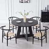 Lecafur HL Wishbone Dining Chairs Set of 6 Metal Mid Century Modern Weave Kitchen Chairs, Black Finish Lecafur HL