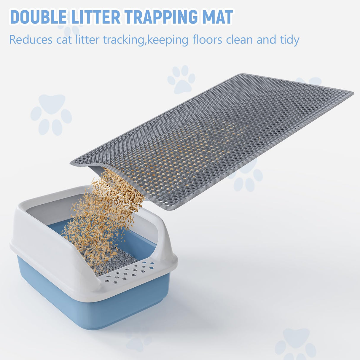 Cat Litter Box Enclosure, Large Cat Toilet Splash Guard Without Leakage (24"L × 18.9"W × 16.5"H) Foldable Litter Tray Screen with Non-Slip Mats & Dust Cover, Pet Bathroom Pee Shields (No Litter Box) Acools