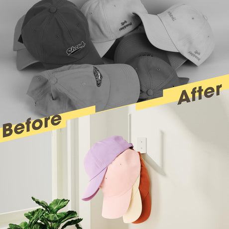 Durmmur 2 Pack Hat Racks for Baseball Caps, Stainless Steel Hat Organizer for Baseball Cap, Hat Holder Storage Organizer, Hat Hanger Strong Adhesive/Wall Drilled for Door, Bedroom, Closet(White 6 in) Durmmur