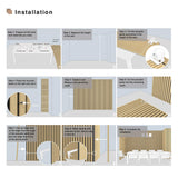 CHDITB 3D Fluted Wood Slat Acoustic Wall Panels, 2Pcs 23.6"x 47.2” Wood Finish Soundproof Panels for Wall and Ceiling, Sound Absorbing Decorative Wall Panels for Interior Wall Decor - Matte Black CHDITB