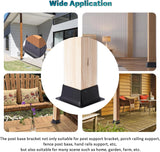 Vigtayue 4x4 Post Base, 6 Pcs, Black Powder Coated Steel, Floor & Wall Mount, Fits 3.6"x3.6" Wooden Posts, Deck, Porch, Railing Support Vigtayue