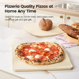 ROCKSHEAT Pizza Stone, 12"x11" Rectangular Pizza Stones for Oven Grill BBQ, Cordierite Baking Stone for Pizza Bread Pie with Unique 2 Handles Design ROCKSHEAT