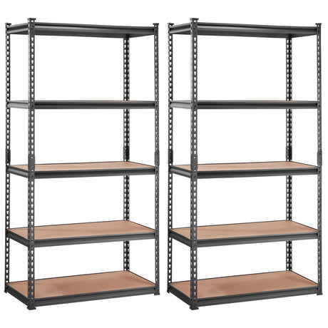 VEVOR Storage Shelving Unit, 5-Tier Adjustable, 2000 lbs Capacity, Heavy Duty Garage Shelves Metal Organizer Utility Rack, 2 Pack, 36" L x 18" W x 72" H VEVOR
