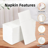 KAMMAK White Dinner Napkins Disposable Cloth Like Paper Napkins Folded with Pocket 100 Pack Guest Hand Towels for New Year Decoration, Bathroom, Party, Wedding Reception, Kitchen (16.5 x 16.5 in) KAMMAK