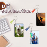 AiDiYGECO 15 PCS sublimation keychain blanks with Tassels Double Sided MDF sublimation keychains blanks bulk (WHITE, Rectangular) AiDiYGECO