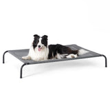 Bedsure Outdoor Elevated Dog Bed Large Sized Dog, Portable Indoor & Outdoor Cooling Raised Cot Pet Hammock Bed with Skid-Resistant Feet, Frame with Breathable Mesh, Grey, 49 inches Bedsure