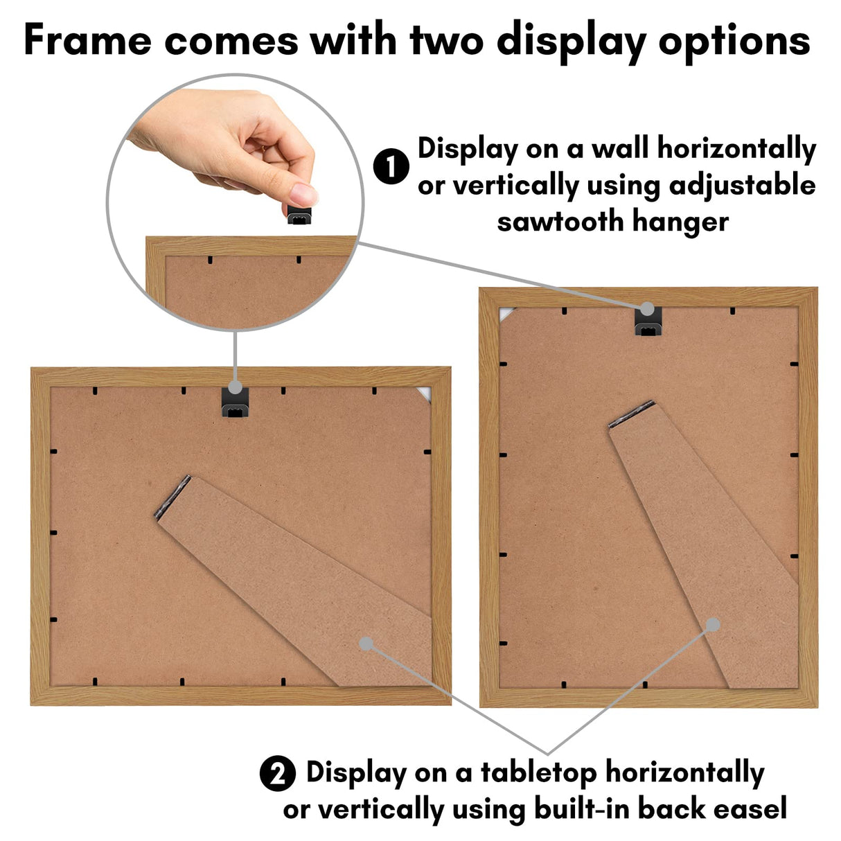 Americanflat 9x12 Picture Frame with Shatter-Resistant Glass - Use as 6x8 Frame with Mat or 9x12 Frame Without Mat - Signature Collection - Photo Frame for Tabletop and Wall Display - Dark Oak Americanflat