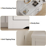 METOTI White Dresser for Bedroom with LED Lights, Farmhouse 4 Drawers Dresser with Open Shelf, Rustic Wood Chest of Storage Organizer Drawers for Living Room, Hallway METOTI