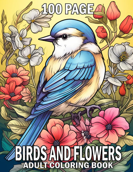 100 Page Birds And Flowers Coloring Book For Adult: Beautiful Birds Coloring Book Birds and Flowers Large Print Designs for Adults and Seniors with ... Page Birds And Flowers Coloring Book) Majosta