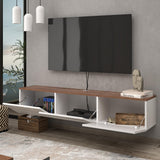 Atelier Mobili Wall Mounted TV Console - Glossy White, Entertainment Center with Floating Design ATELIER MOBILI THE LEADER OF THE INTERCHANGEABLE FURNITURE