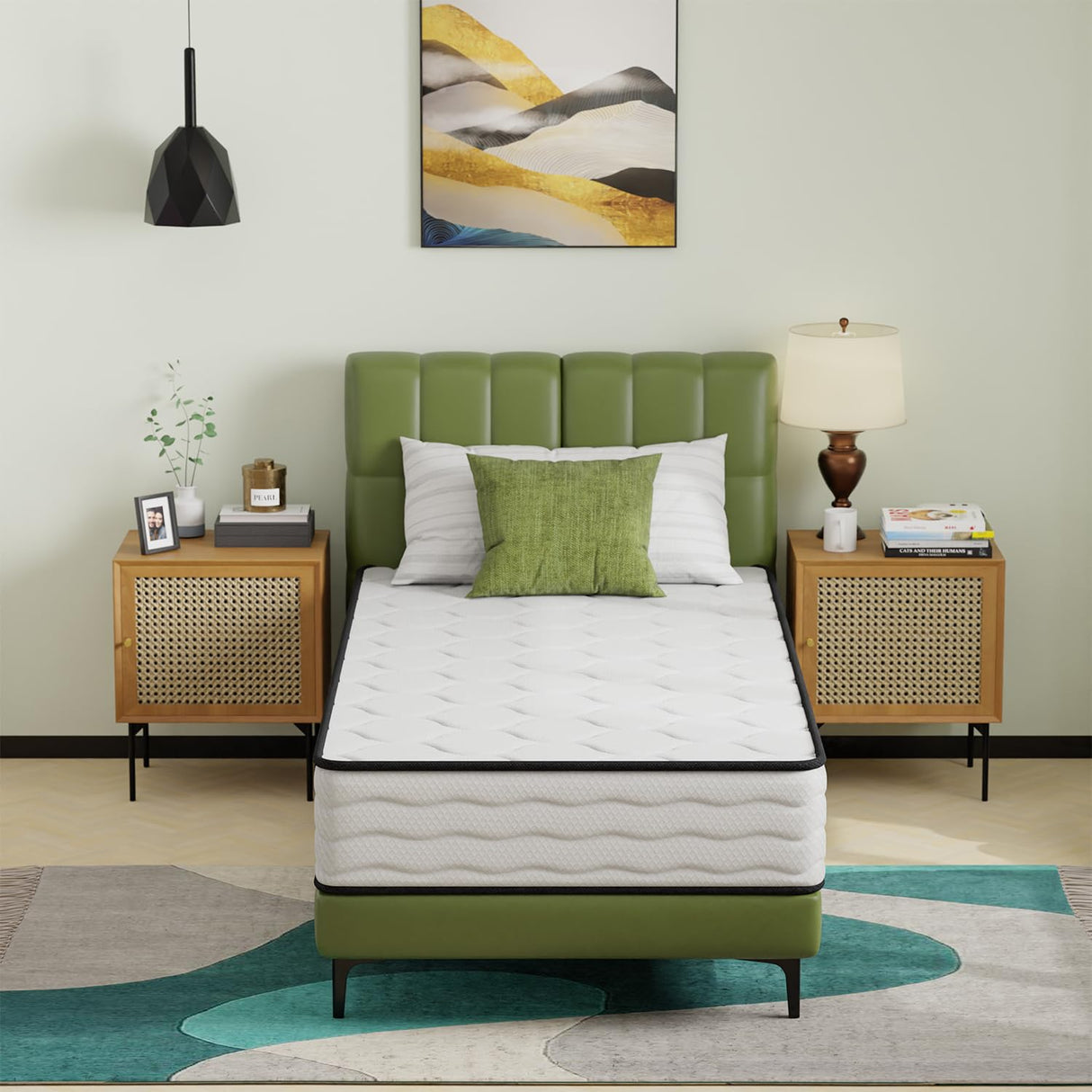 PayLessHere 10 Inch Innerspring Twin Mattress Medium Firm Hybrid Mattress with Removable Cover CertiPUR-US Certified Bed-in-a-Box Pressure Relief Foam Mattress,White PayLessHere