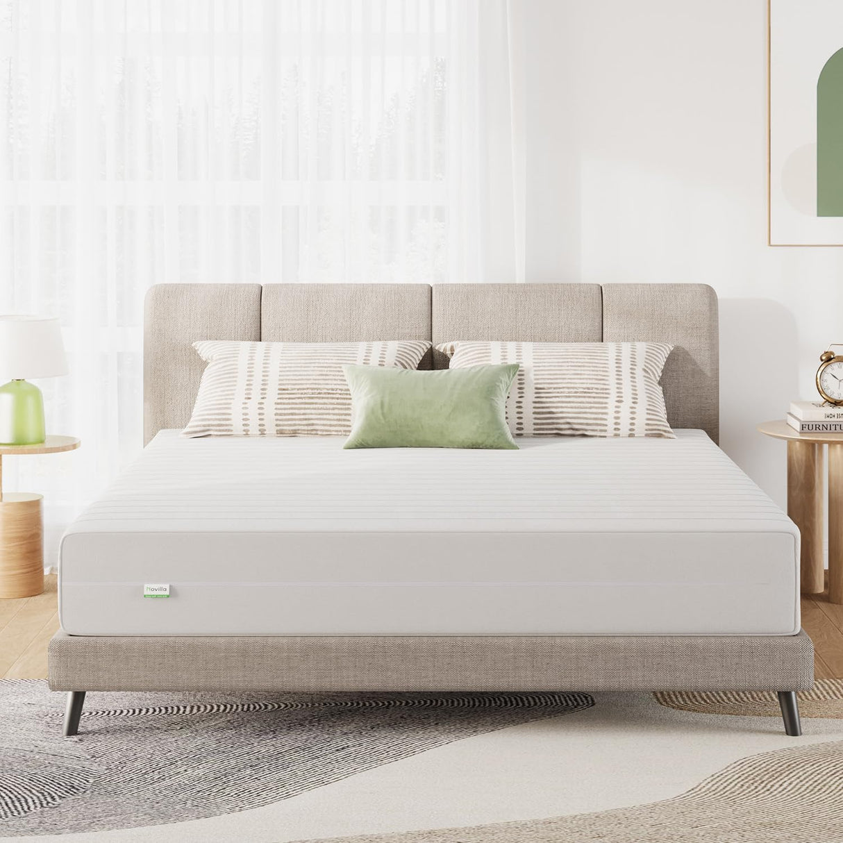 Novilla King Mattress, 12 Inch Foam Mattress in a Box, High Density Base Foam for a Cozy Sleep, Pressure Relief, Medium Plush King Size, Reversible Novilla