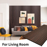 AMZDEPOT Wood Slat Wall Panel, 48'' x 24'' Wood Panels for Wall, 3D Soundproof Wall Panels, Large Acoustic Panels for Interior Ceiling and Wall Decor Noise Reduction, 2 Pack, Walnut AMZDEPOT