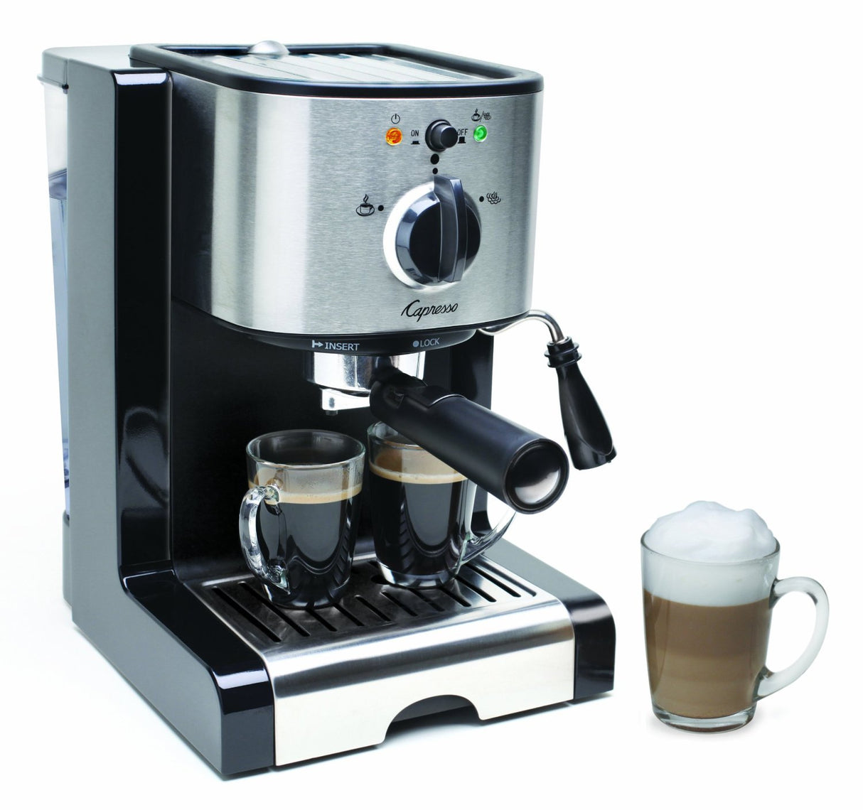 Capresso 116.04 Pump Espresso and Cappuccino Machine EC100, Black and Stainless, 46 oz Capresso
