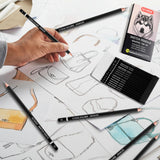 GETHPEN Professional Drawing Sketching Pencil Set - 14 Pieces Graphite Pencils(14B - 4H), Ideal for Drawing Art, Sketching, Shading, Artist Pencils for Beginners & Pro Artists GETHPEN