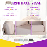TYBOATLE Fabric Modern Small Loveseat Sofa Couch for Living Room, 51 Inch Upholstered 2-Seater Love Seats w/Iron Legs for Compact Small Space, Apartment, Bedroom, Dorm, Office (Beige) TYBOATLE