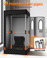 KASUE Upgraded Infrared Sauna Box for Relaxation,Detoxification,Portable Steam Sauna for Home with XL Steamer,Folding Chair,Multiple Layered Full Body Sauna Tent for Spa,Indoor,Outdoor,Gym-Black KASUE