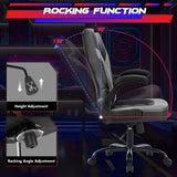 Sweetcrispy Computer Gaming Desk Chair - Ergonomic PU Leather with Comfy Lumbar Support, Height Adjustable Rolling Desk with Flip-up Armrests, for Home and Office Sweetcrispy