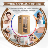 Upgraded 1 Person Sauna Infrared Sauna with Backrest, Hemlock Dry Sauna Indoor Wood Sauna for Home, 1062W 110V Red Light Far Infrared Sauna Low EMF with Integrated Speakers, Reading Lamp NAGLIFOR