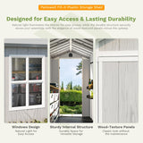 Patiowell 4 x 8 FT Plastic Outdoor Storage Shed with Floor, Resin Outside Tool Shed with Two Windows and Lockable Door for Garden, Backyard, Tool Storage Use, Easy to Install, Light Grey(Fit-it Shed) Patiowell