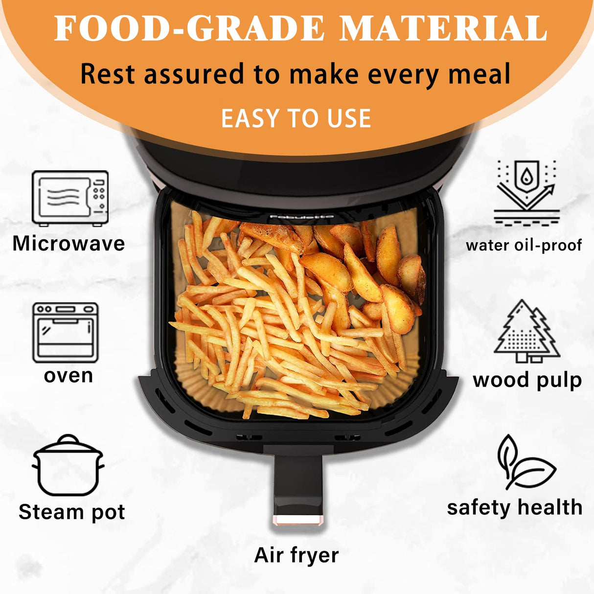 Disposable Paper Liners, 120 Pcs Square Airfryer Parchment Cooking Non-Stick Liner Accessories, Microwave Oven, Frying Pan, Oil-proof Air Fryers Filters Sheet for 2 3 4 4.5 Qt Baking Basket PADIMAT
