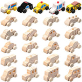 Leyndo 20 Pcs Wood DIY Car Toys Unfinished Wooden Cars Paintable Wood Toys Wooden Crafts for Students Home Activities Craft Projects Easy Woodworking Leyndo