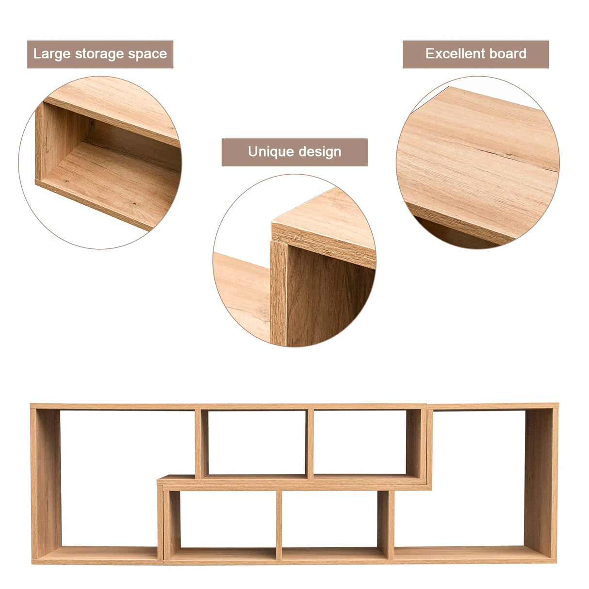 Recaceik Cube Bookshelf 2 Shelf Bookcase L-Shaped TV Console Stand Modern Entertainment Center with Open Storage Shelves for CDs/Movies/Books for Living Room, Bedroom, Home Office Recaceik