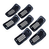 Astra Depot 7pcs Matte Black Mesh Honeycomb with Retro Gray Dark Ring Front Grille Grill Inserts Covers Compatible with 2014-2018 Jeep Cherokee Astra Depot