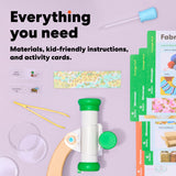 KiwiCo Kids Microscope Kit for Ages 5-8 Years Old | 100X-1200X Magnification, Easy Zoom Lens, LED Light | Science Experiment Set with Kid Biology Tools | STEM Educational Toy for Boys & Girls, 1 Pack KiwiCo