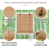 Lsjoaw Bamboo Blinds 40x40in/102x102cm Bamboo Roll Up Blind Shades Roller Window Shades Patio Shades Roll Up with Lift Bamboo Shades for Windows Porch Balcony Reed Shades,Black Lsjoaw
