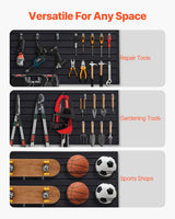 VEVOR Slat Wall Paneling, 2 x 4 ft, PVC Garage Slatwall with Modular Design, Black Slat Wall Easy-to-Install Adjustable Slatwall Panel with Coupling Structure & DIY Cutting, Fits for Storage & Display VEVOR