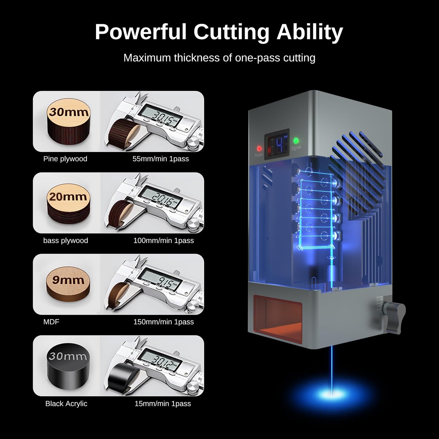 LASER TREE Laser Engraver Machine, 40000mW(40W+) Output Power Laser Cutter with Air Assist Pump, High Precision Laser Cutter and Engraver for Wood and Metal, Paper, Acrylic, Glass, Leather et - WoodArtSupply