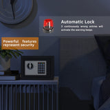 Goldenkey Home Safe for Money, Digital Small Money Safe for Cash and Coin, Kids Safe Bank with Keys&Code, Mini Safe Box for Home, 6.69"D x 9.05"W x 6.69"H, 0.236 Cu.Ft. GOLDENKEY