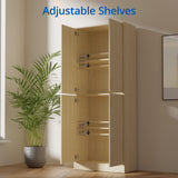 Cozy Castle 71" Tall Kitchen Pantry Storage Cabinet, Freestanding Cupboard Cabinet with Doors and Adjustable Shelves for Kitchen, Dining Room, Oak Cozy Castle