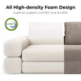 LIKIMIO Convertible Sleeper Sofa Bed Floor Sofa 3-in-1 No Assembly, Foldable Mattress with Corduroy Upholstery Light Brown, Lounge Loveseat Couch for Living Room Studio Guest Room LIKIMIO