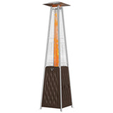 EAST OAK Pyramid Patio Heater, 48,000 BTU Outdoor Patio Heater, Quartz Glass Tube Propane Heater, Triple Protection System, With Wheels, Outdoor Heater for Commercial & Residential, Brown EAST OAK
