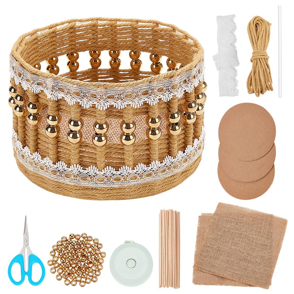 FREEBLOSS Macrame Cord Woven Basket Kit for Beginners Storage Basket DIY Storage Bins Basket Making Supplies DIY Basket Organizer for Bedroom FREEBLOSS