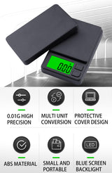 VITSOL Digital Pocket Scale 1000g x 0.01g Weigh Gram Scale, Mini Scale, Digital Grams Scale, Food Scale, Jewelry Scale, Kitchen Scale with Backlit LCD, 7 Units Tare, Battery Included, Black VITSOL
