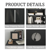 PRETZI Fireplace TV Stand with 36" Fireplace Up to 90" TVs,80" Entertainment Center with LED Lights,Remote Control,TV Media Console with Storage Cabinets for Living Room, Black PRETZI