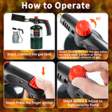 POWERFUL Grill Torch Charcoal Torch Lighter, Campfire Starter,Sous Vide,Kitchen torch,Grill & Cooking Propane Torch included a Meat Thermometer Kit for Charcoal Starter, BBQ Searing(Fuel Not Included) GASPOWOR