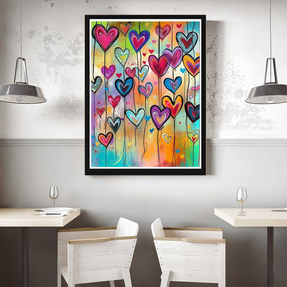 VAIIEYO 5D Diamond Art Kits for Adults Heart Shape, Diamond Painting Oil Painting, Paint by Numbers Oil Painting Full Drill Round Rhinestone Craft Canvas for Home Wall Decor Gift 12x16 inch VAIIEYO