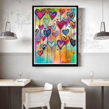 VAIIEYO 5D Diamond Art Kits for Adults Heart Shape, Diamond Painting Oil Painting, Paint by Numbers Oil Painting Full Drill Round Rhinestone Craft Canvas for Home Wall Decor Gift 12x16 inch VAIIEYO