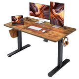 FEZIBO Electric Standing Desk Adjustable Height, 48 x 24 Inch Sit and Stand Desk, Home Office Desk, Ergonomic Workstation Computer Desk, Rustic Brown FEZIBO