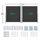 DWVO 236''X 71'' Double Side Awning Retractable Side Awning Folding Privacy Screen Privacy Fence Waterproof UV-Resistant Privacy Awning Outdoor for Garden, Deck, Patio, Pools, Balcony, Black DWVO