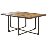 11-Piece All-Weather Outdoor PE Wicker Dining Table Set, Acacia Wood Table with Adjustable Feet and Foldable Dining Chair, Rattan Dining Furniture Set, Space-Saving VilroCaz