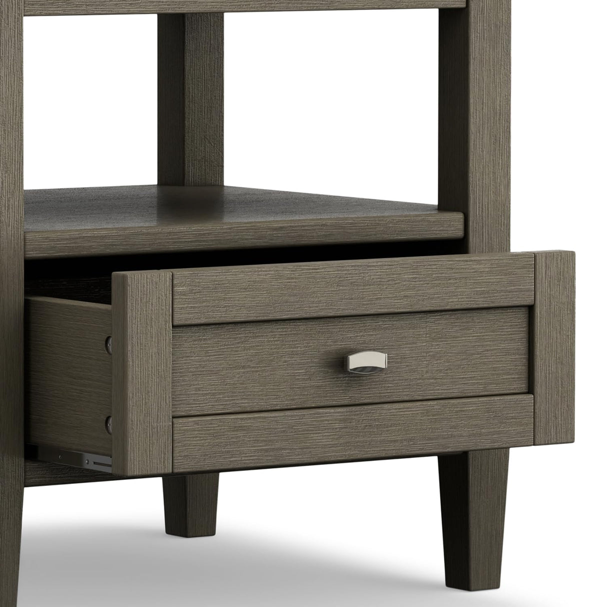 SIMPLIHOME Warm Shaker SOLID WOOD 20 inch wide Rectangle Rustic End Side Table in Farmhouse Grey with Storage, 1 Drawer and 1 Shelf, for the Living Room and Bedroom SIMPLIHOME